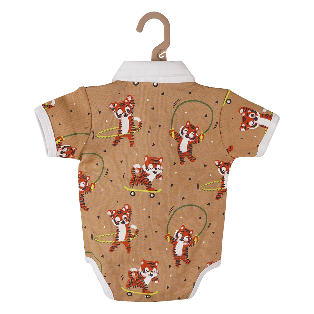 Skating Tiger Collared Bodysuit
