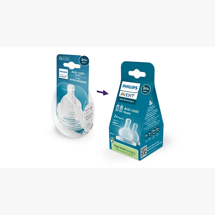Philips Avent Anti Colic 3m+ Nipple PK2 (SCY763/02)