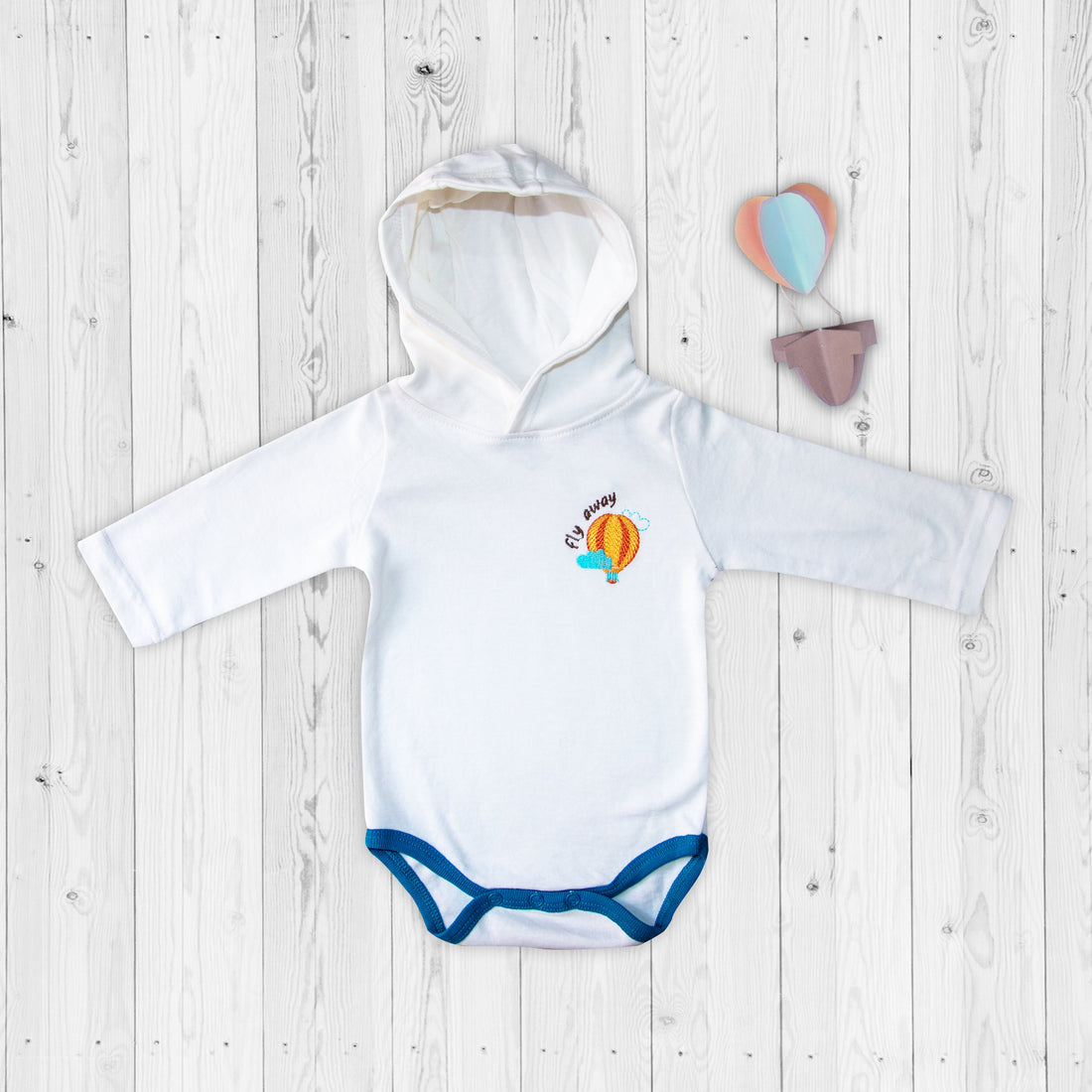 Long Sleeve Bodysuit With Hood (Embroidery) Boys Flyaway