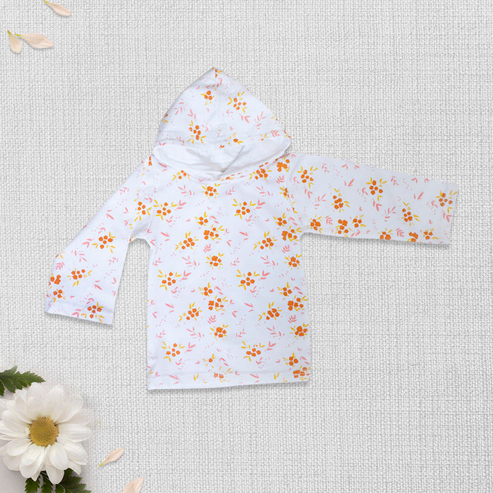 Long Sleeve T-Shirt With Hood(Floral) Flower Garden