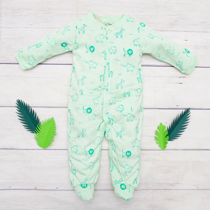 Minty wild ride sleeping suit