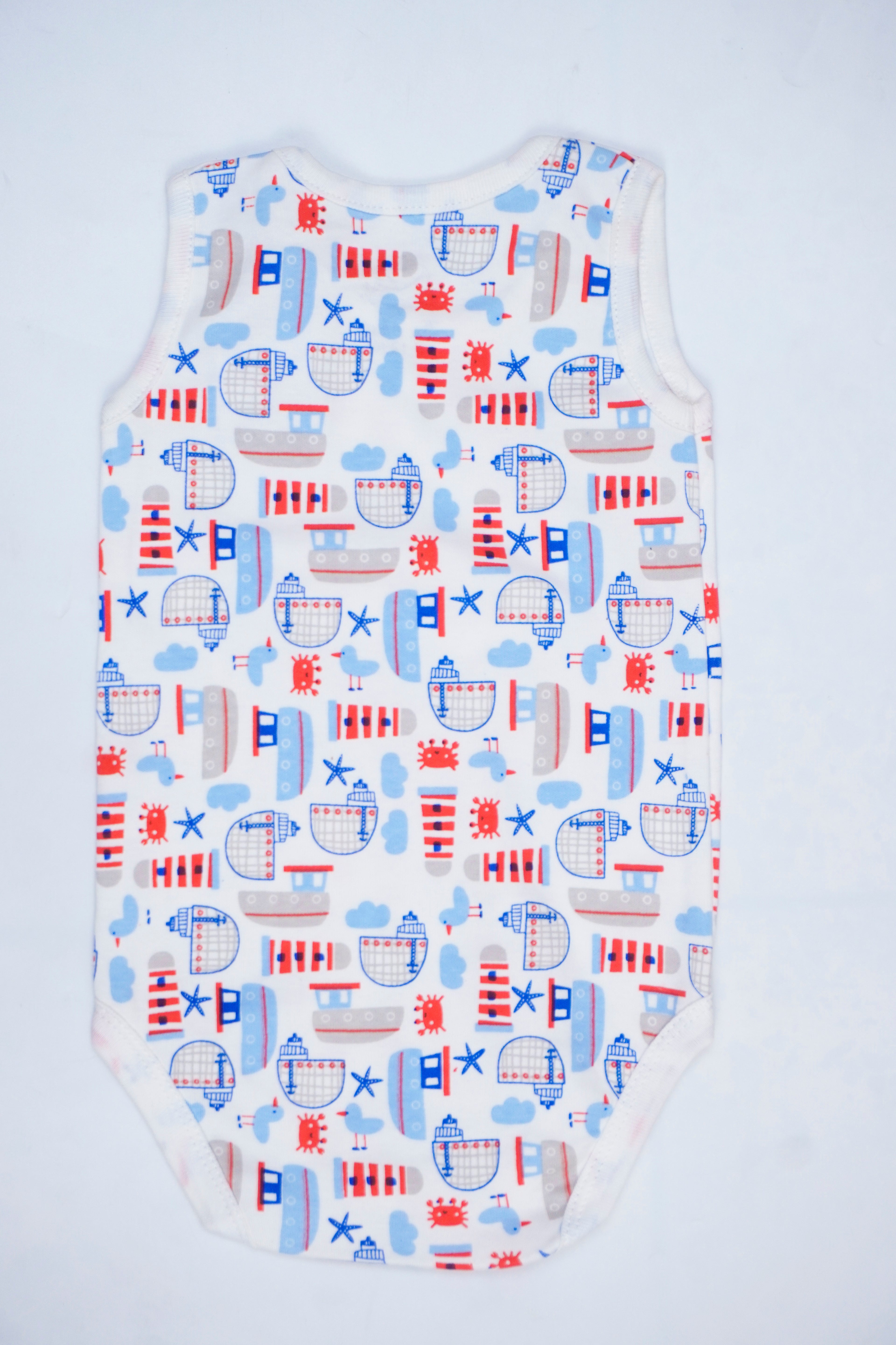 Pack Of 3 Sea Adventure Sleece Less Bodysuit (Bundle)