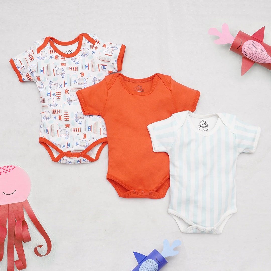 Pack Of 3 Deep in the Ocean Bodysuits (Bundle)
