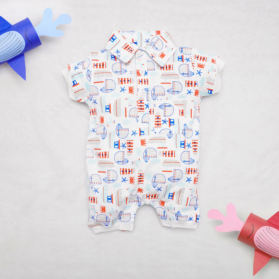 Little Surfers Collared Romper