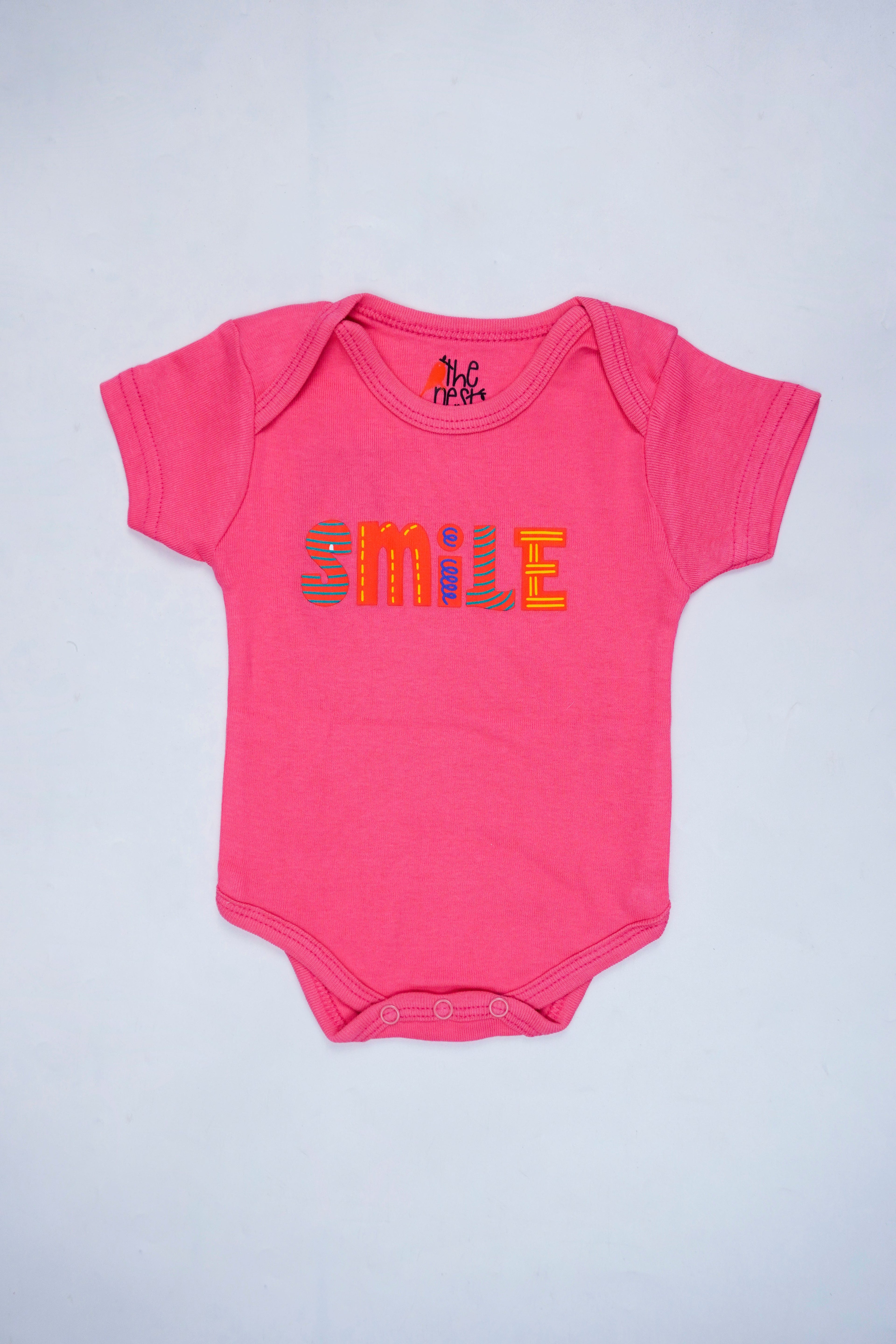 Just Smile – Nest Basic Short Sleeve Bodysuit – Pink Edition