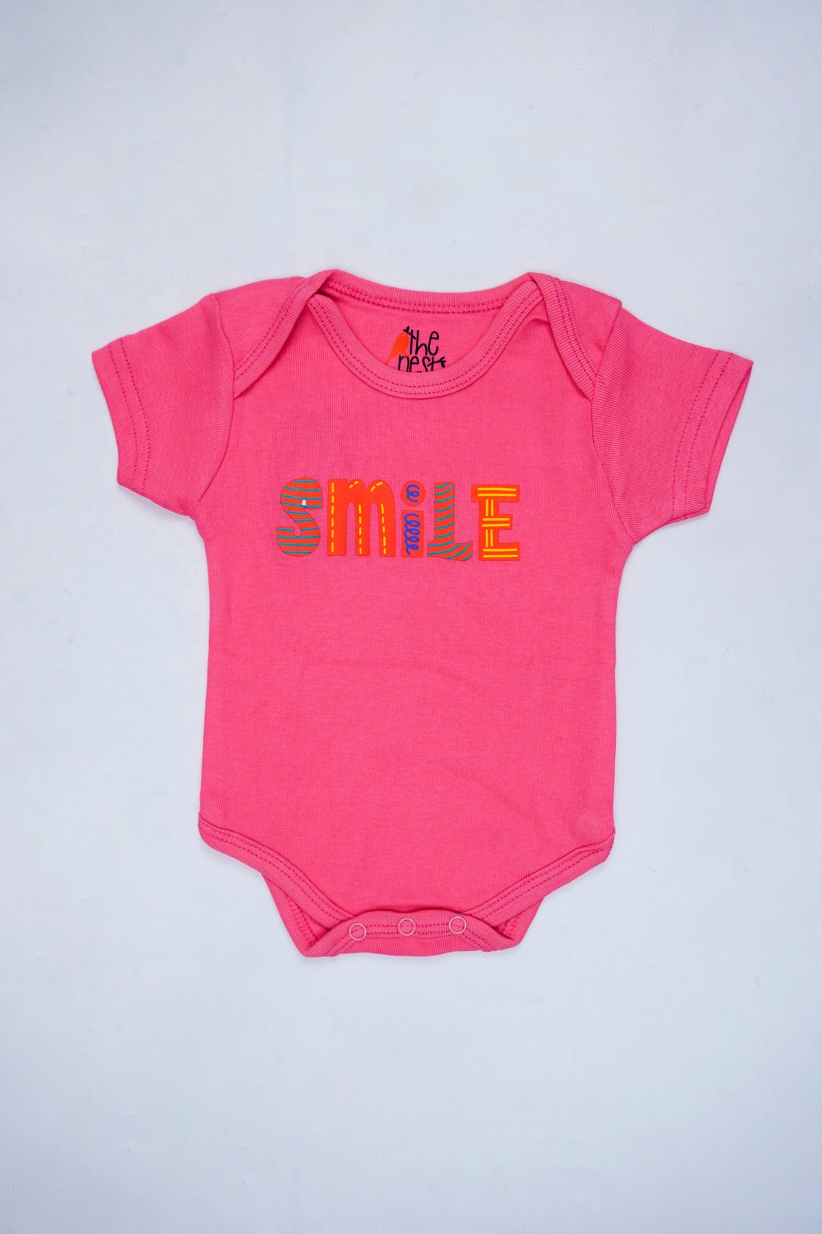 Just Smile – Nest Basic Short Sleeve Bodysuit – Pink Edition