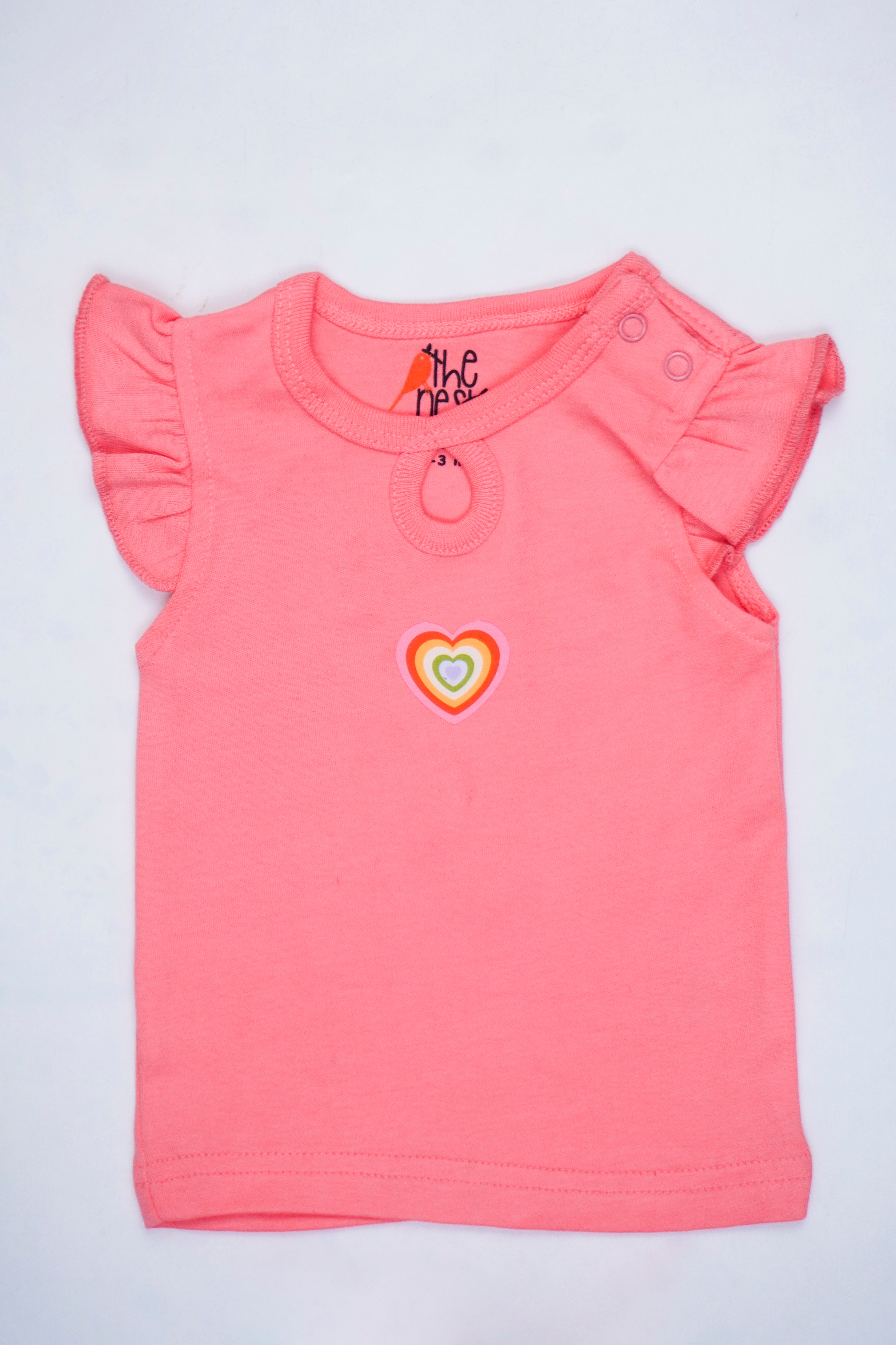 Just Smile – Nest Basic T-Shirt Frill + Pajama Set –  Pink