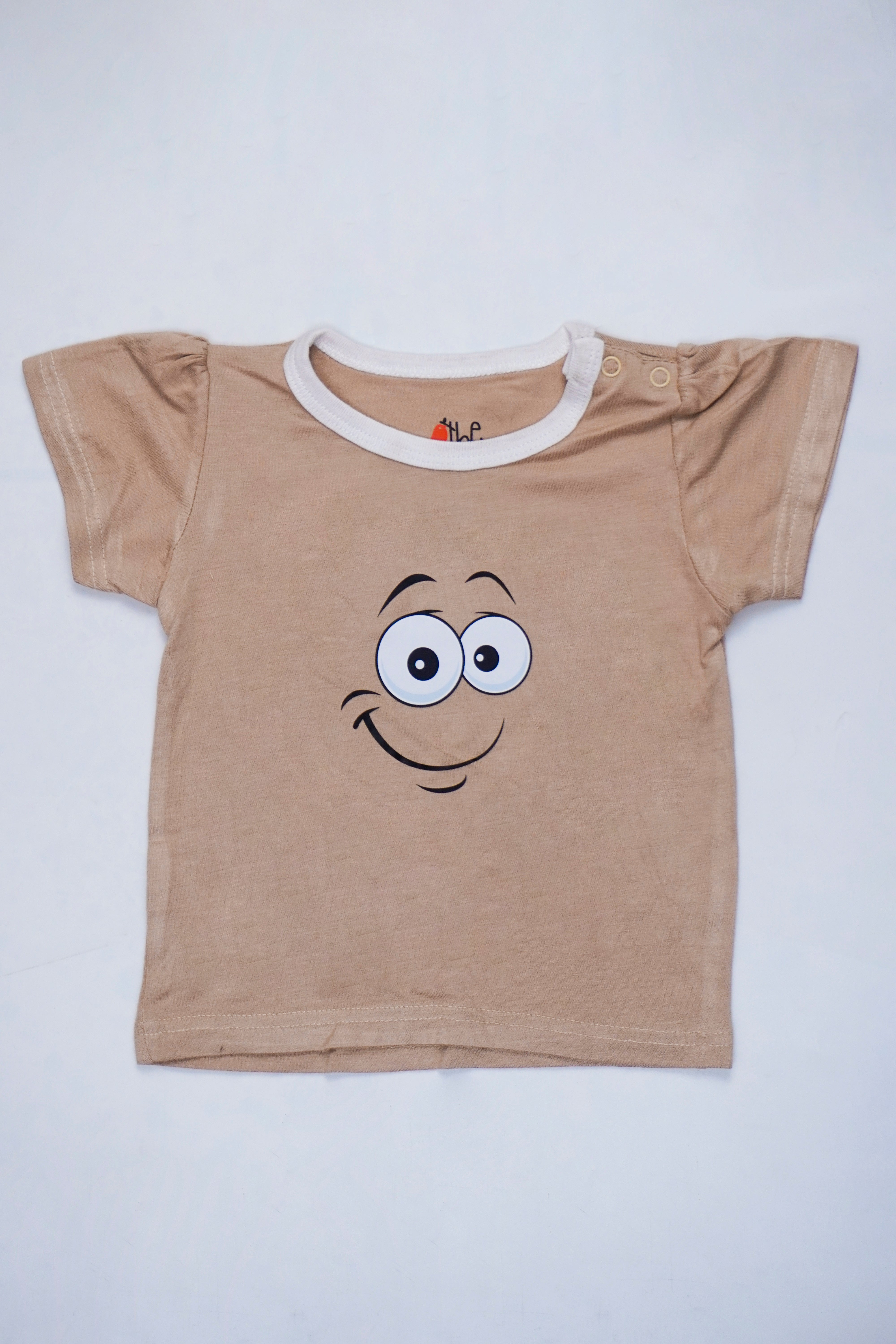 Just Smile - Nest Basic T-Shirt Cap Sleeve + Pajama, Beige