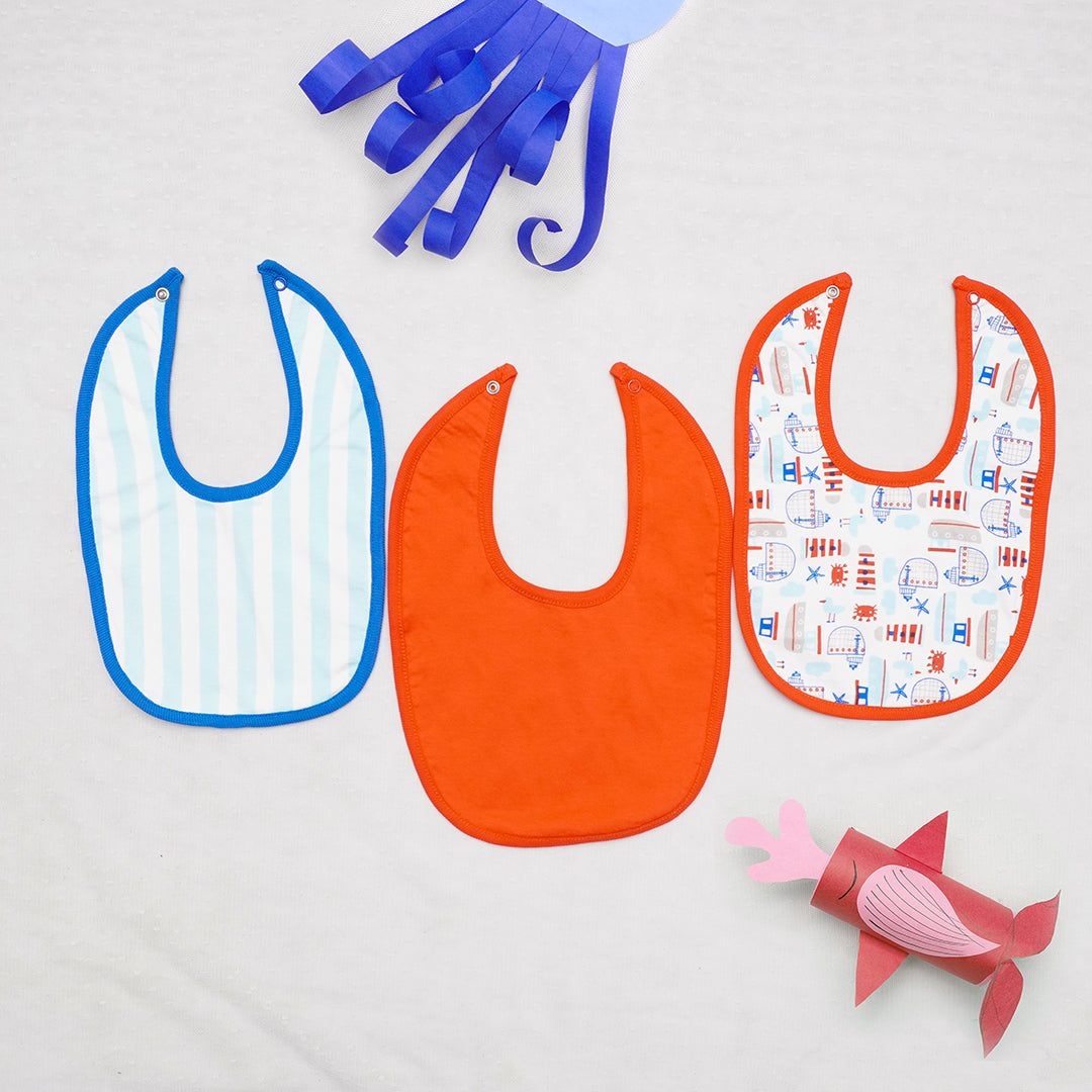 Fun in the ocean pack of 3 bibs