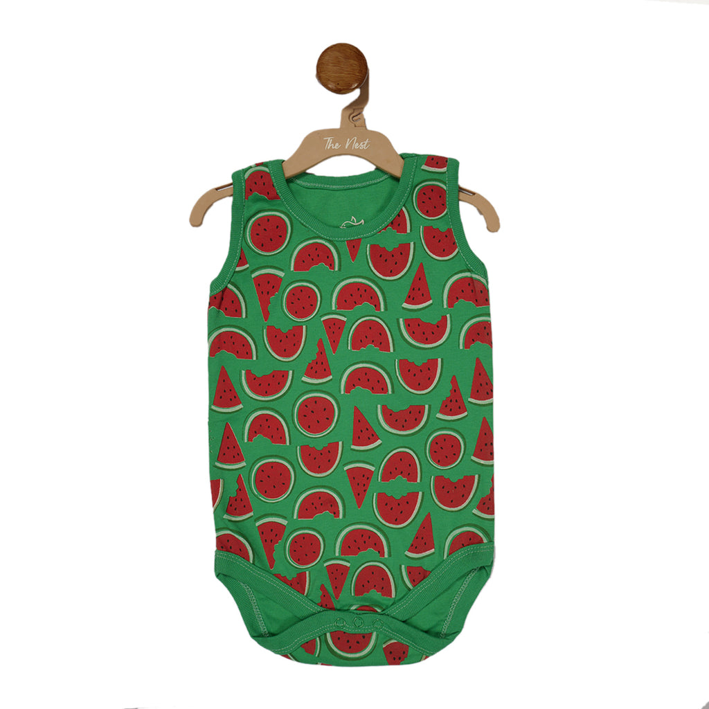 Watermelon Sleeveless Bodysuit Green