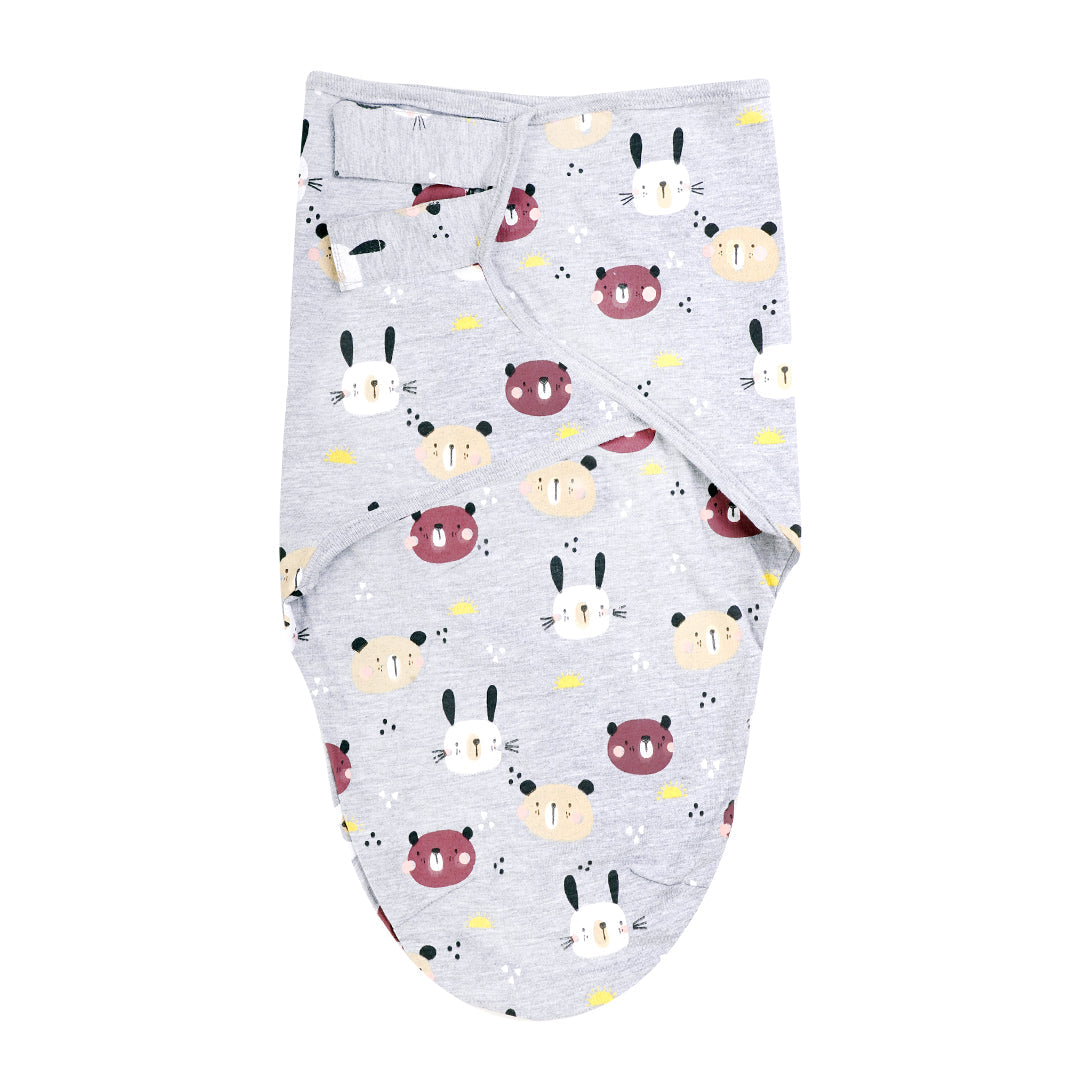 Playful bunny hooded swaddle sheet