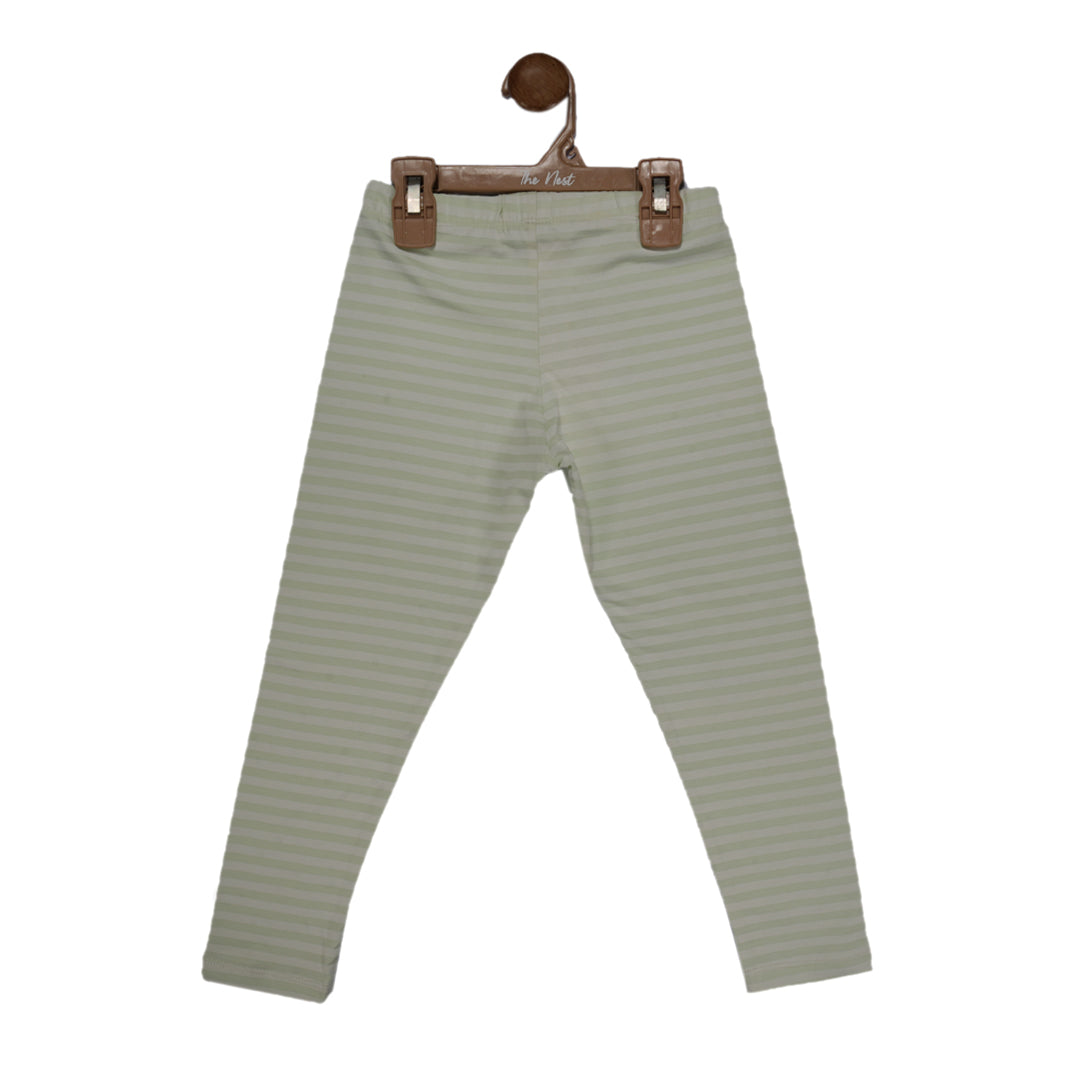 Girls Printed Tights (Light Green)
