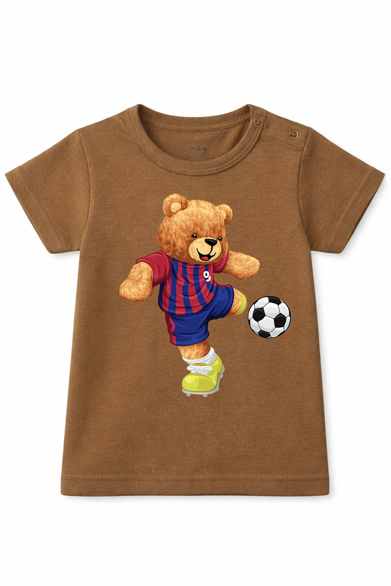 T-Shirt: Premium Cotton Brown "Bear" Graphic Casual Essentials and Active Playwear
