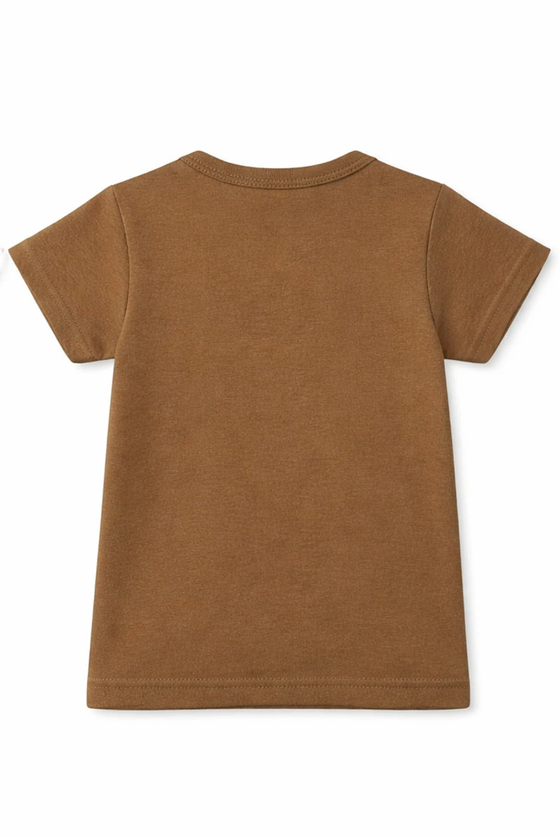 T-Shirt: Premium Cotton Brown "Bear" Graphic Casual Essentials and Active Playwear