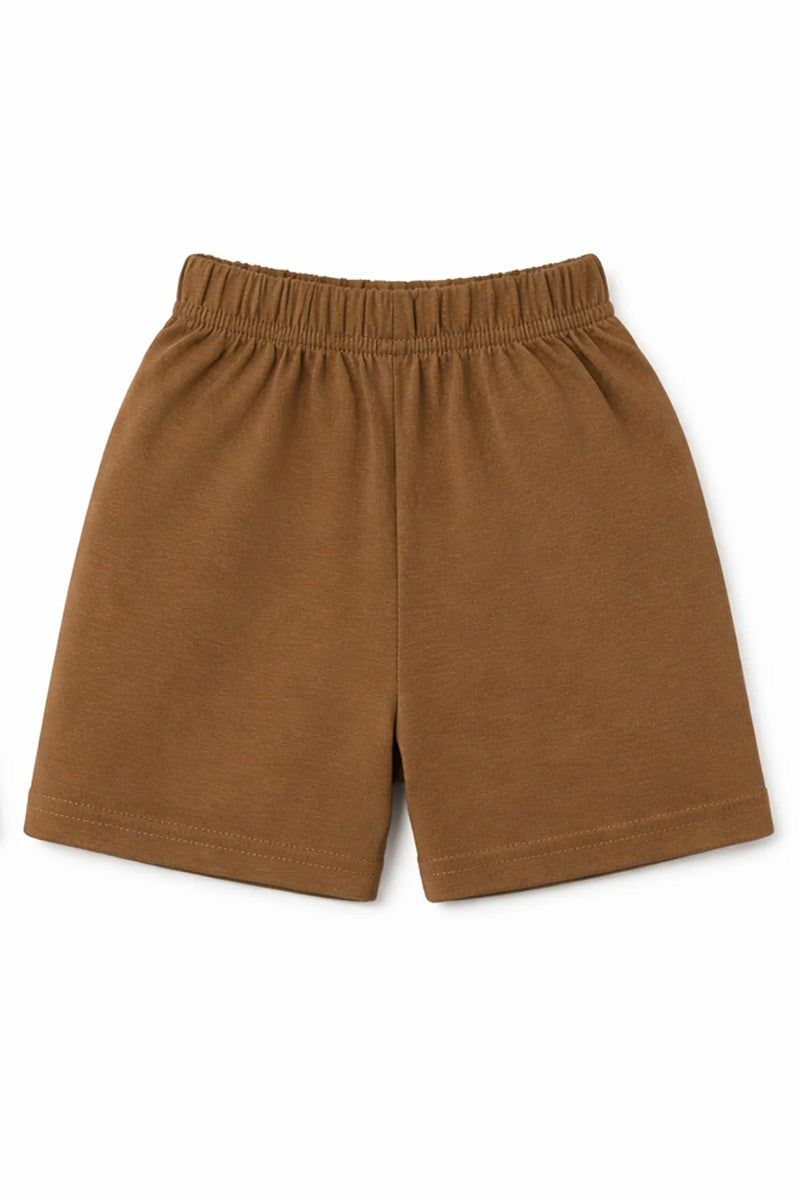 Shorts: Premium Cotton Brown "Beep Beep" Graphic Casual Essentials and Active Playwear
