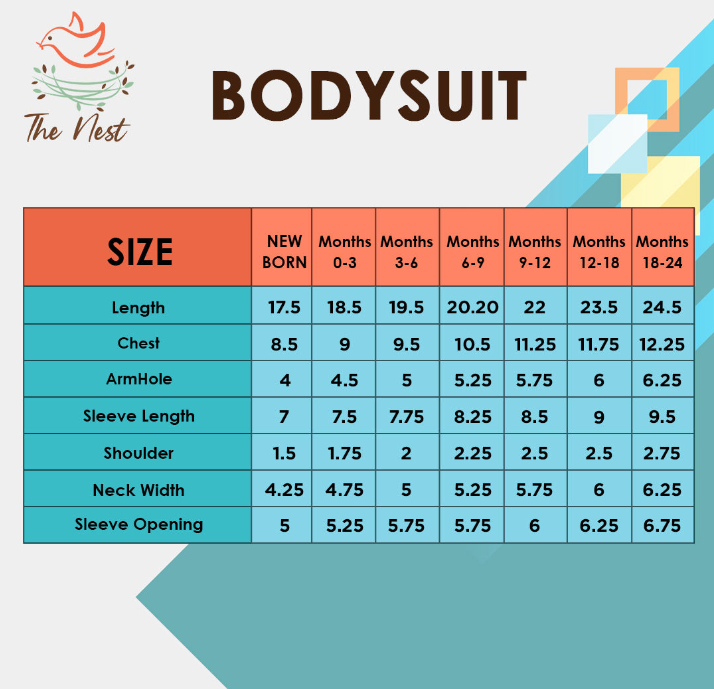 Bodysuit Size Chart