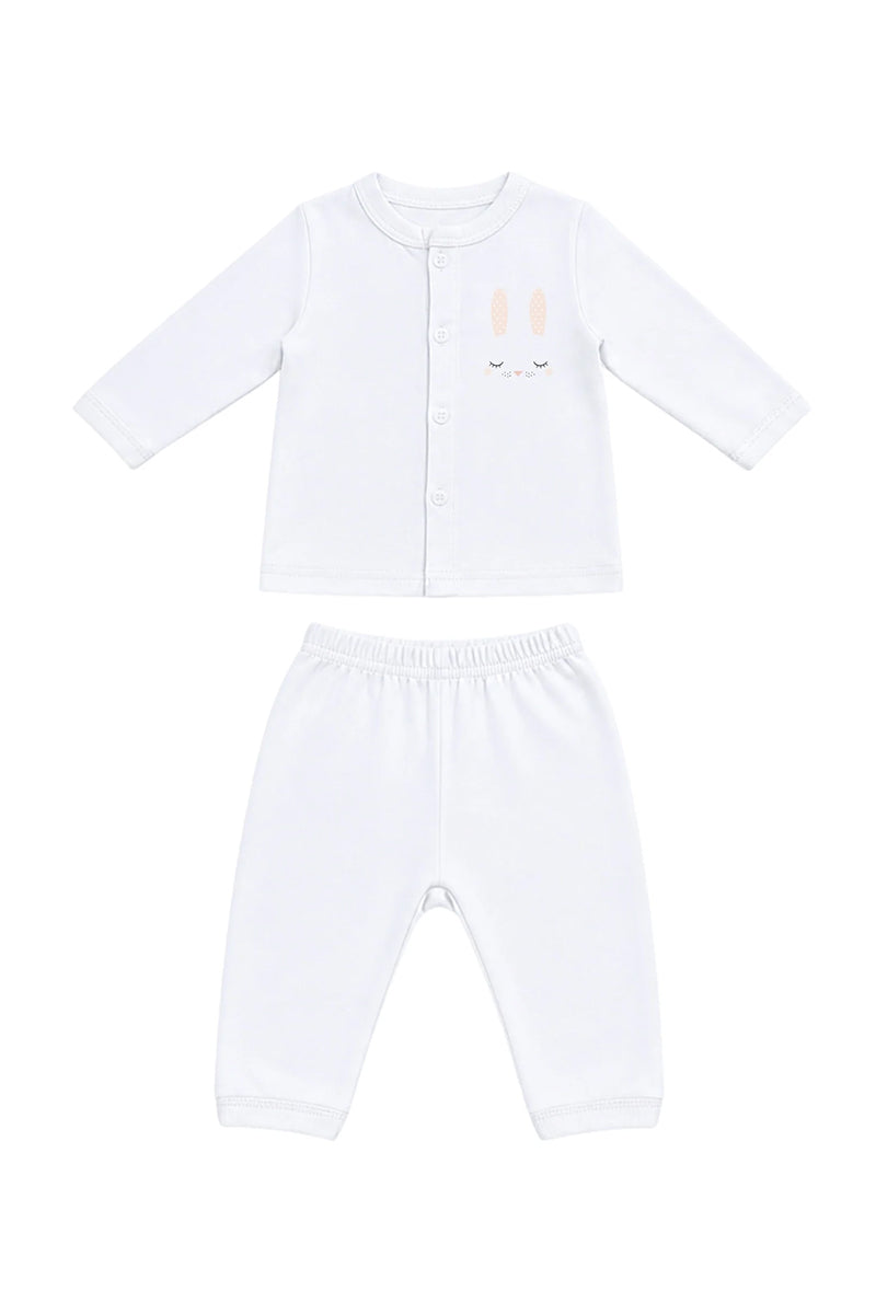 Jabla + Pajama: Premium Cotton-Blend "Bunny Ears" White Casual Essentials