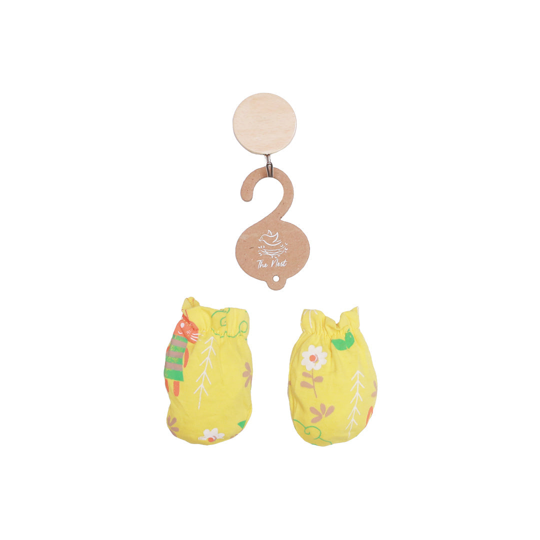 Yellow Printed Mitten