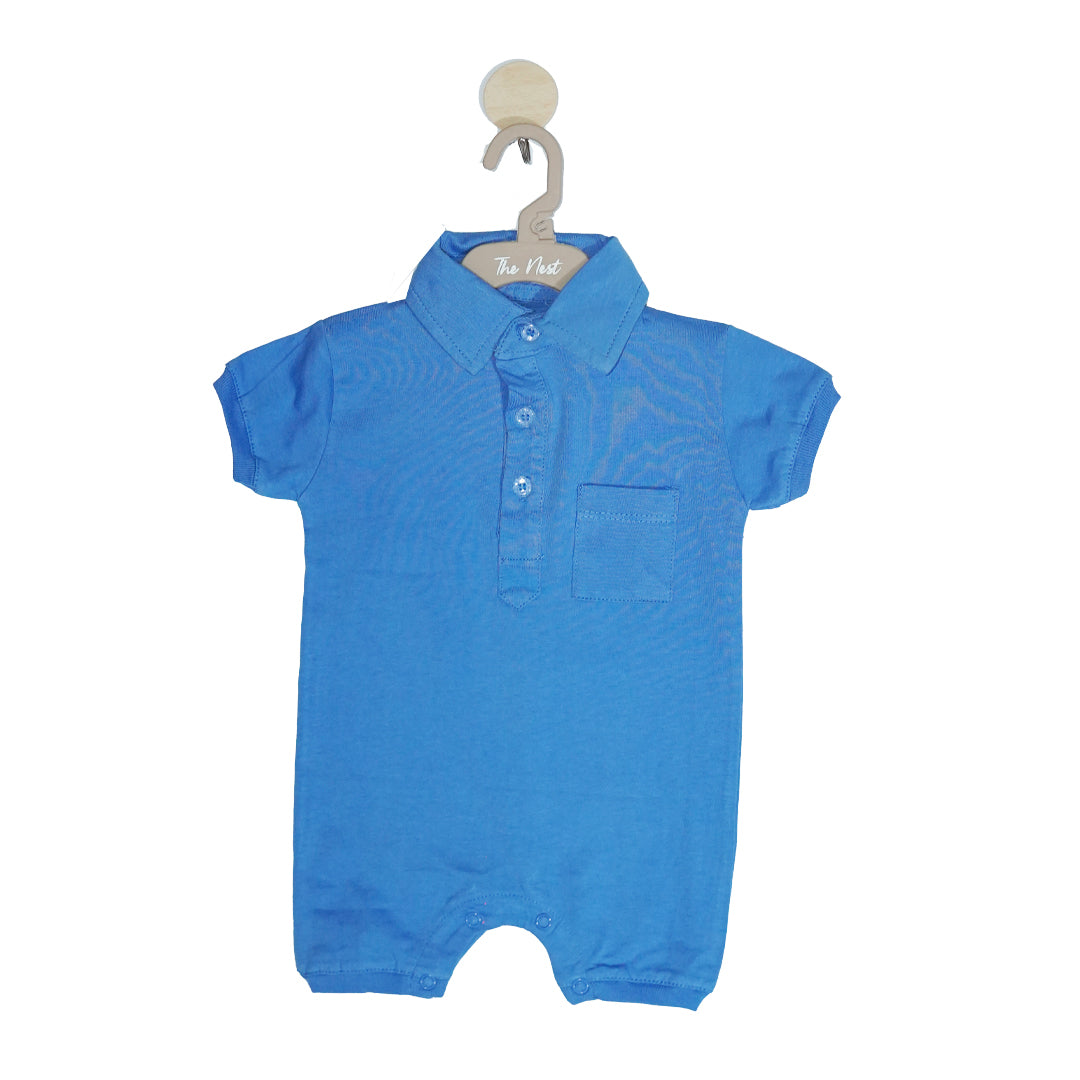 Fiesty blue Polo Romper