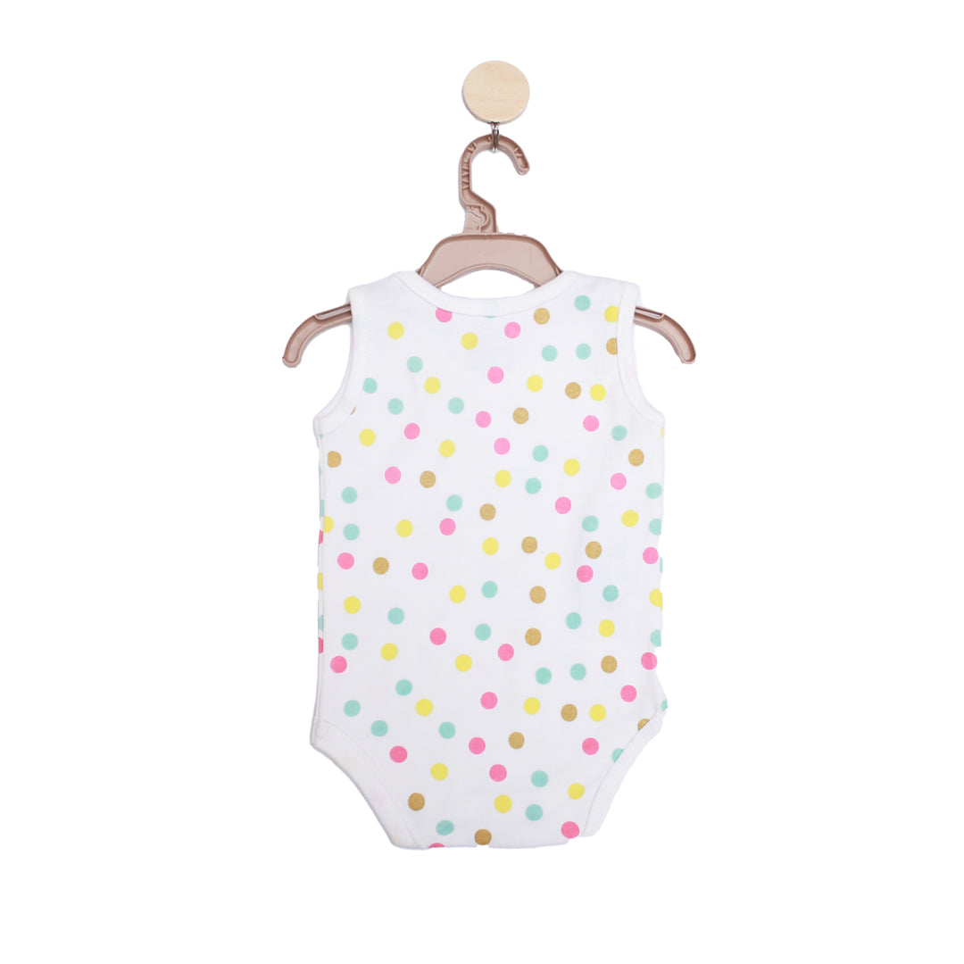 Polka fun sleeveless bodysuit