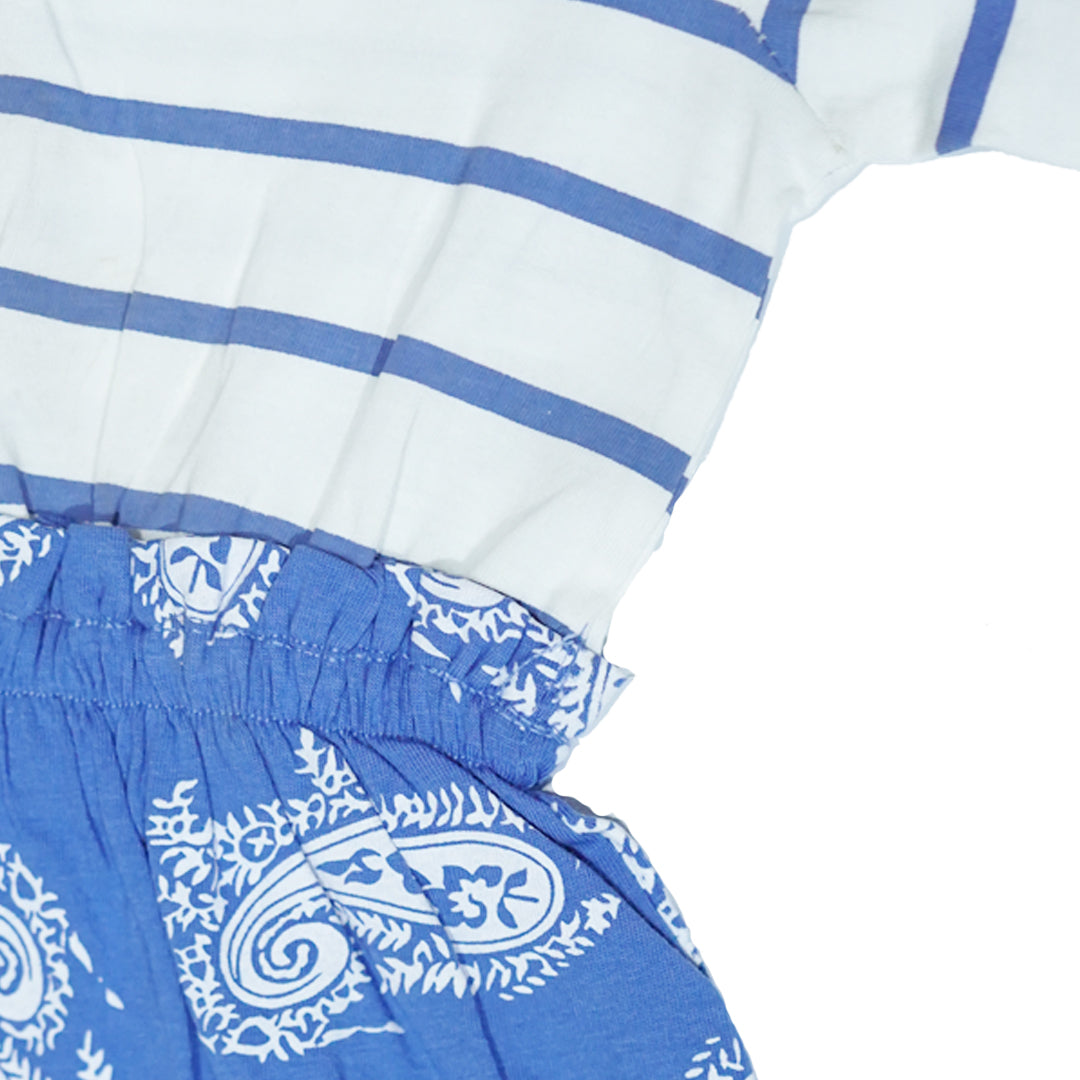 Paisley Play Frock (Blue & White)