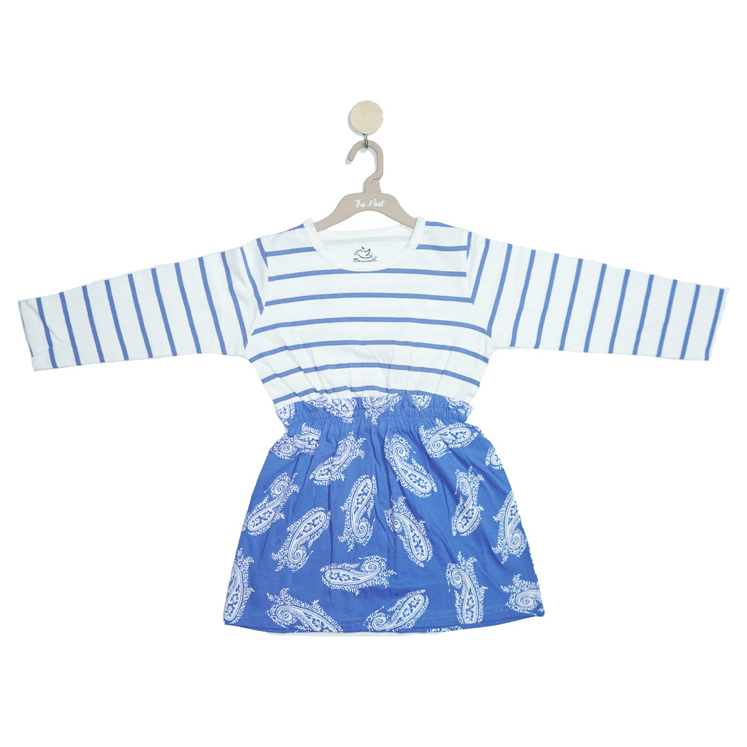 Paisley Play Frock (Blue & White)