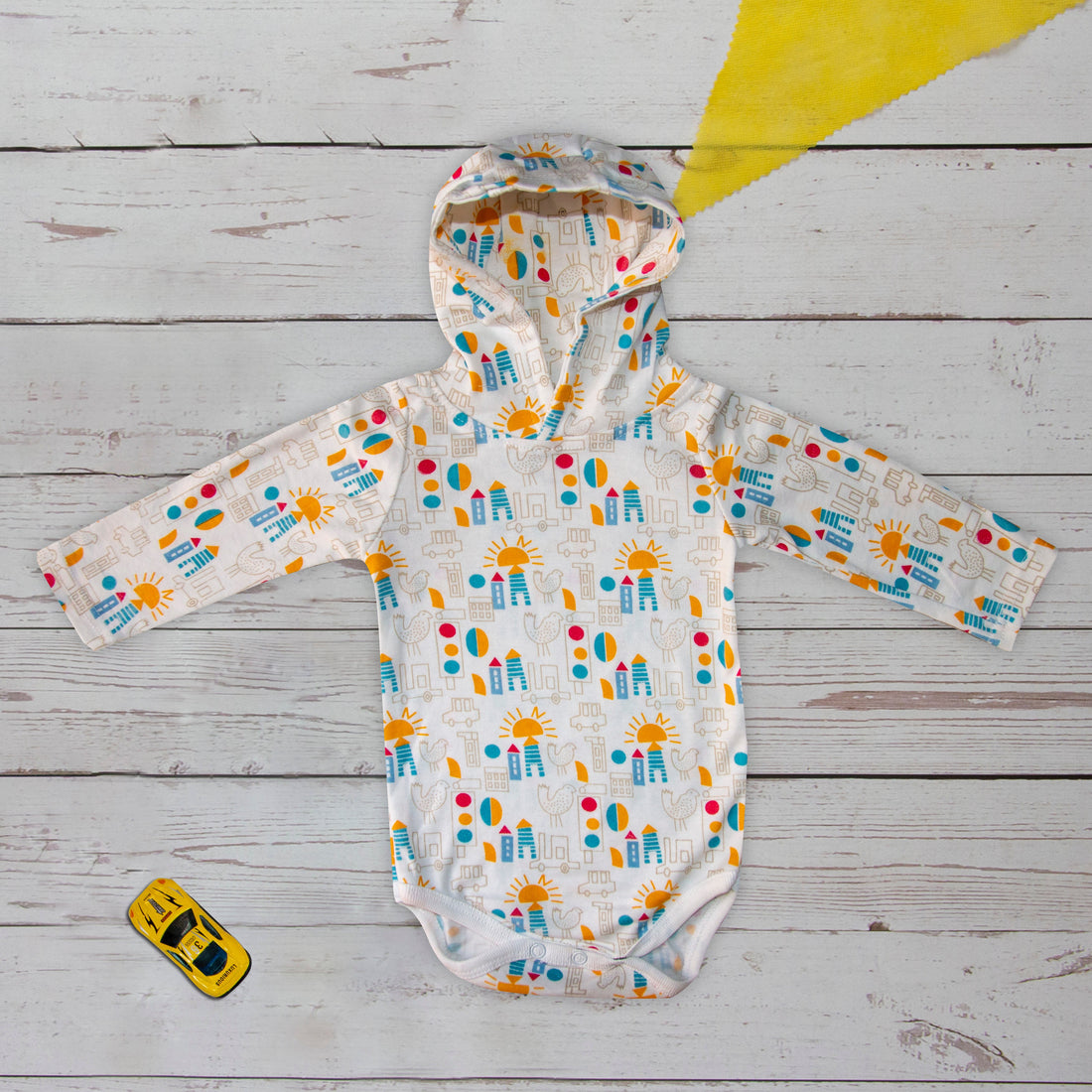 Long Sleeve Bodysuit With Hood(Building & Sun) Sun City