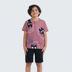 Ghousla Meri Billi Henley T-Shirt - Wood Rose