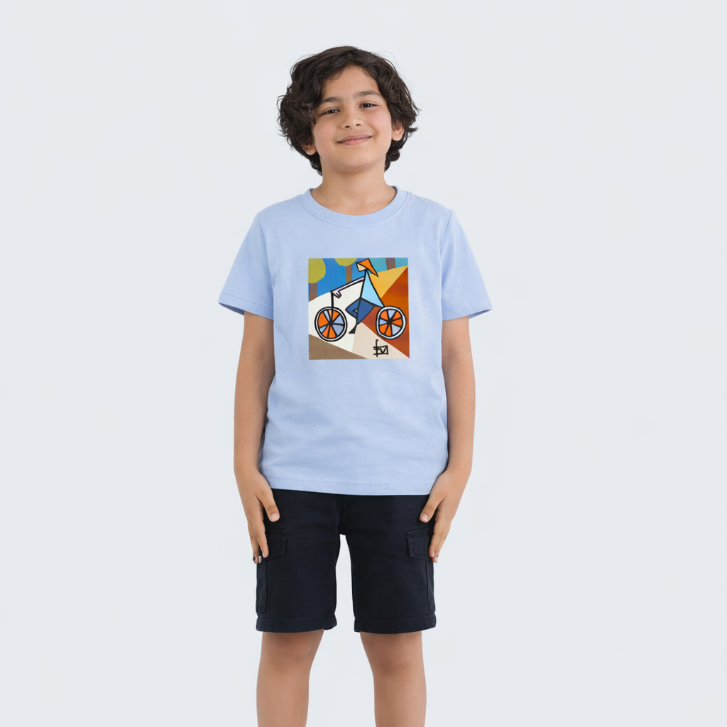 Geometric Cyclist Art T-Shirt
