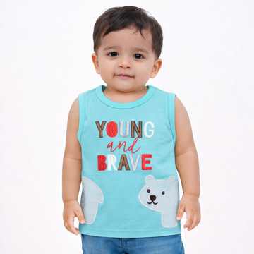 Young and Brave Bear Tank Top