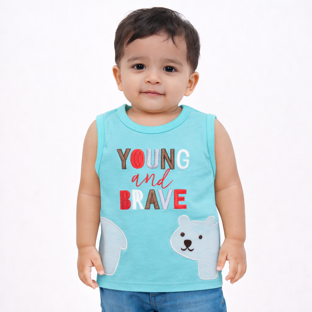 Young and Brave Bear Tank Top