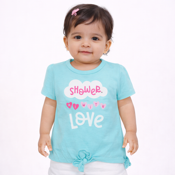 Shower Me With Love Tie-Hem T-Shirt