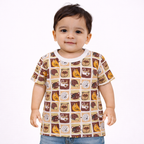 Little Buddies Grid Print T-Shirt