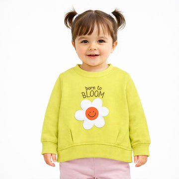 Ruffle Charm Round Neck Sweatshirt