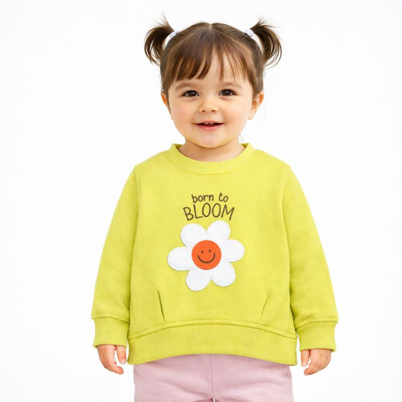 Ruffle Charm Round Neck Sweatshirt