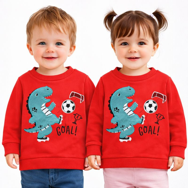 Dino Goal Round Neck Sweatshirt