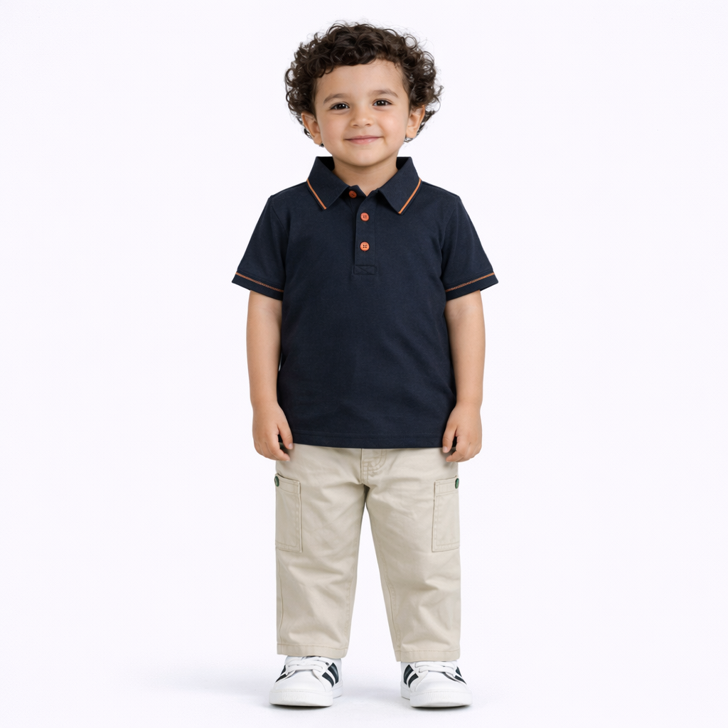 Orange Line Collar Polo