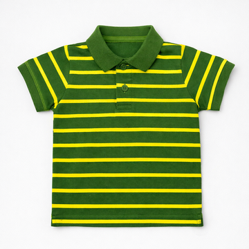Green and Yellow Striped Polo