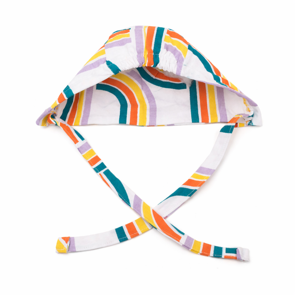 Retro Lines Print Baby Cap