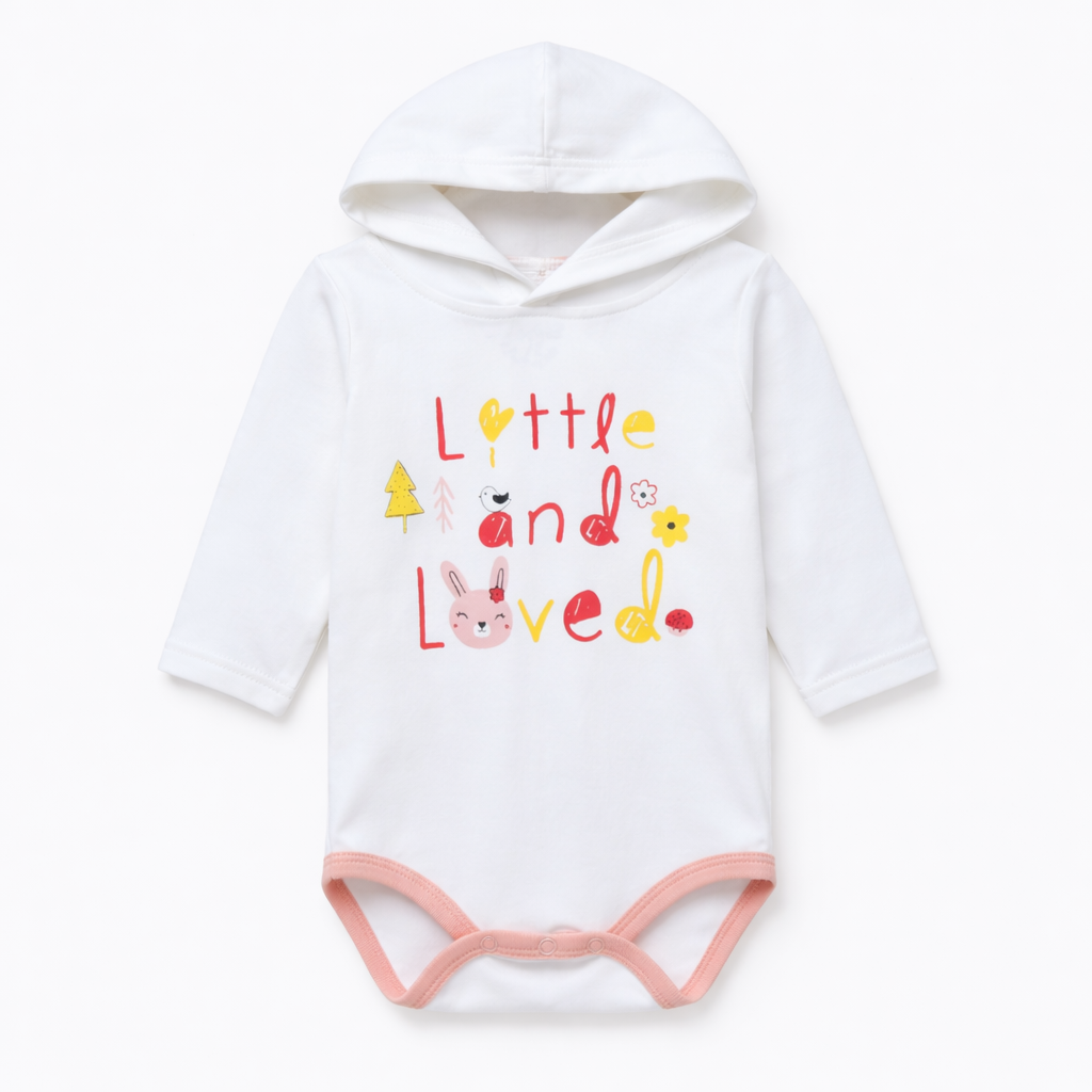 Happy Season Long Sleeve Bodysuit with Hood