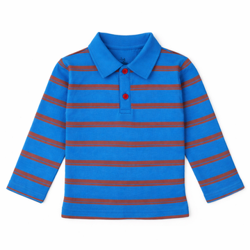 Blue & Red Striped Polo