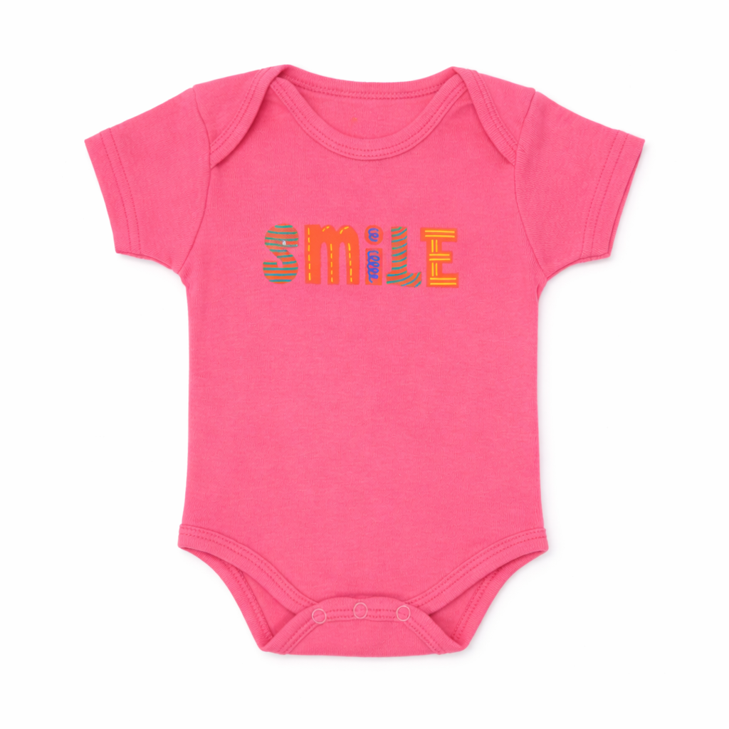 Just Smile – Nest Basic Short Sleeve Bodysuit – Pink Edition