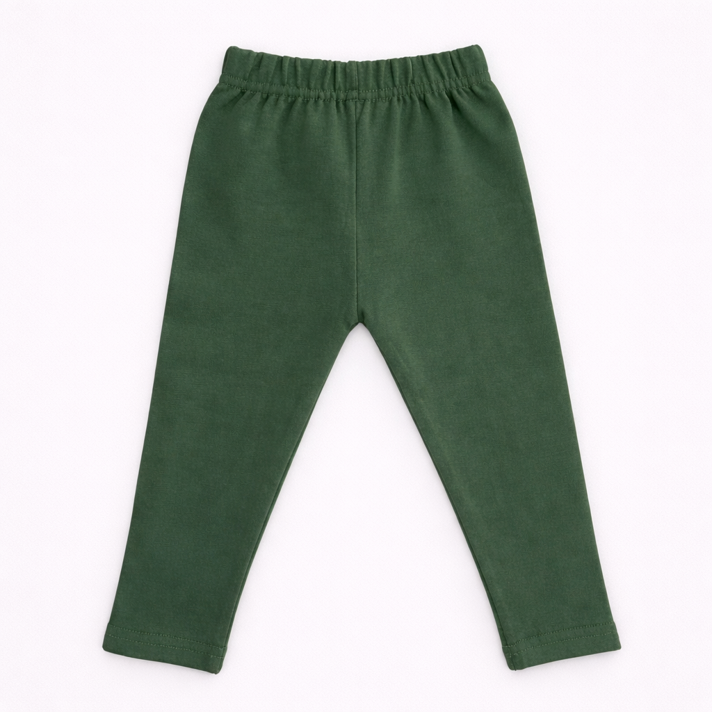 Solid Green Ribbed leggings