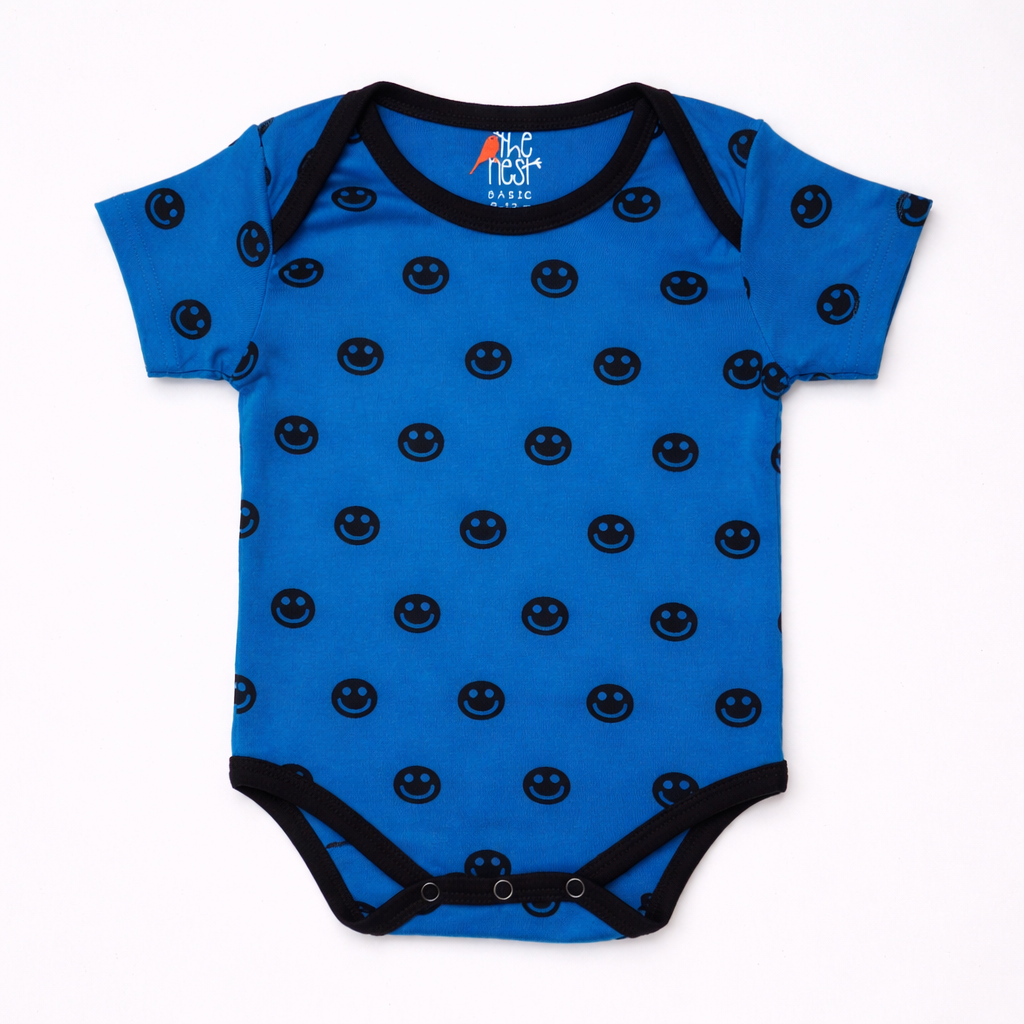 Just Smile + ZOO - Nest Basic Short Sleeve Bodysuit, (Royal Blue)