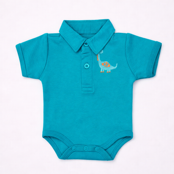 Dino Drive Short-Sleeve Polo Bodysuit