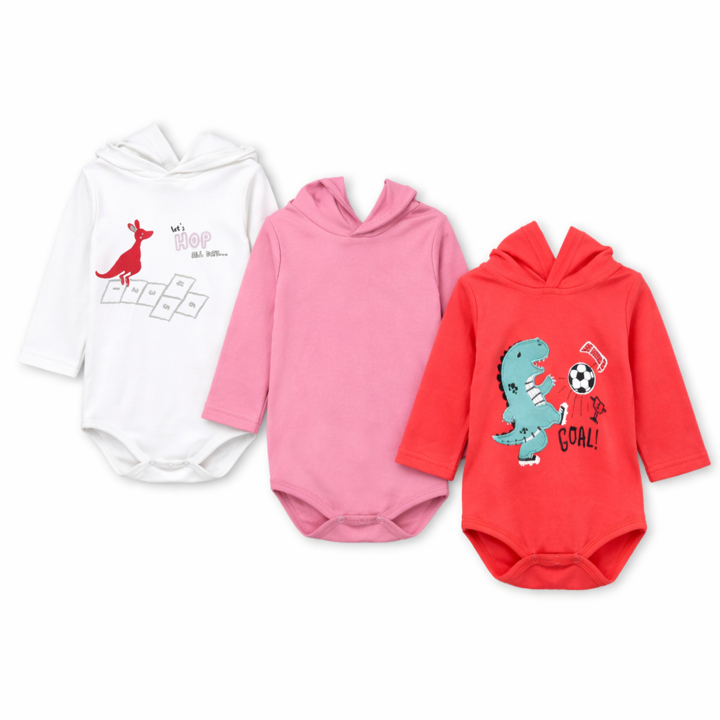 Pack Of 3 Games Hooded Bodysuit (Bundle)