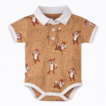 Skating Tiger Collared Bodysuit