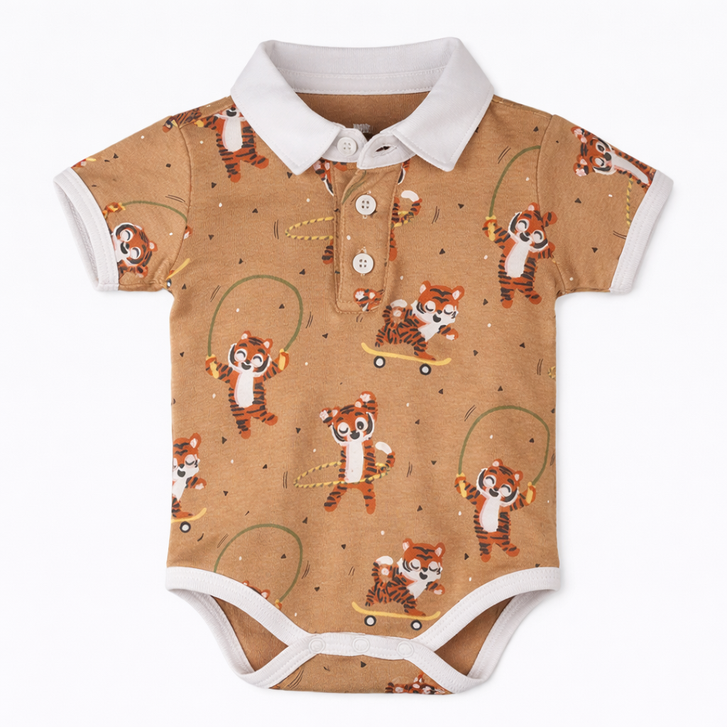 Skating Tiger Collared Bodysuit