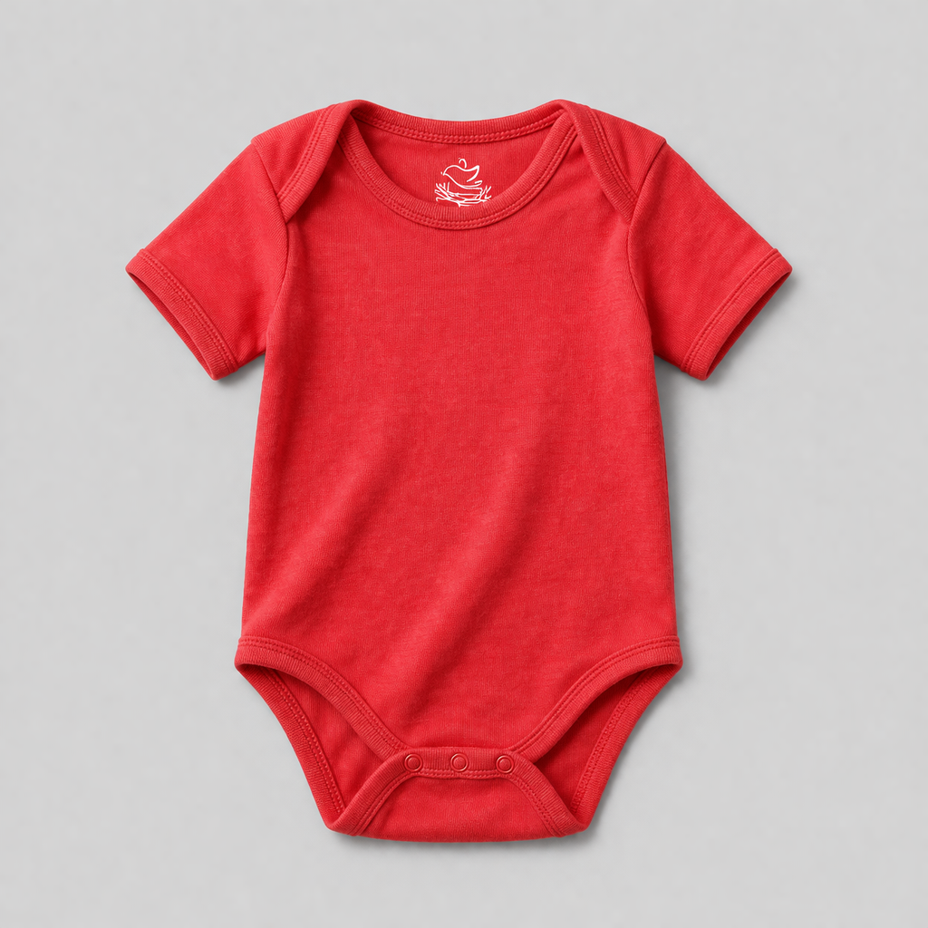 Bright Red Short Sleeve Bodysuit