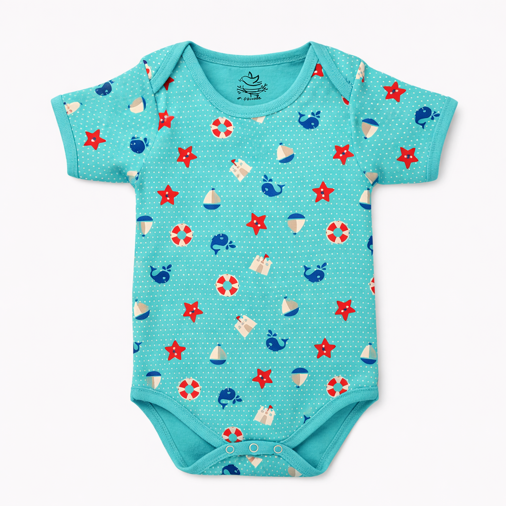 Nautica - Star Fish Short Sleeve Bodysuit (Sea Green)